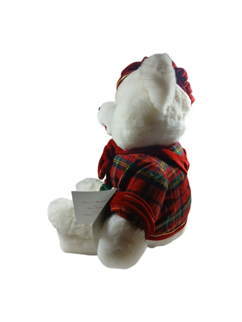 Dan Dee 1999 Snowflake Teddy Christmas Plaid White Teddy Bear Plush with Tag 21
